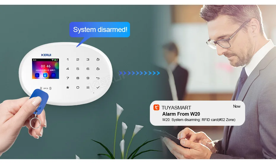 KERUI W204 4G WIFI GSM Alarm System Touch Panel Home Security Tuya Smart RIFD APP Remote Control Burglar PIR Door Sensor Siren