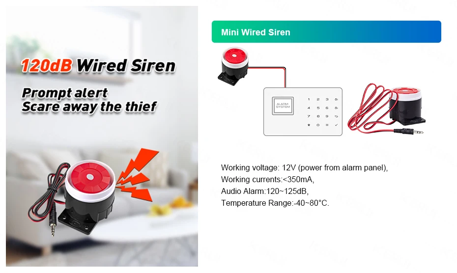 KERUI W204 4G WIFI GSM Alarm System Touch Panel Home Security Tuya Smart RIFD APP Remote Control Burglar PIR Door Sensor Siren