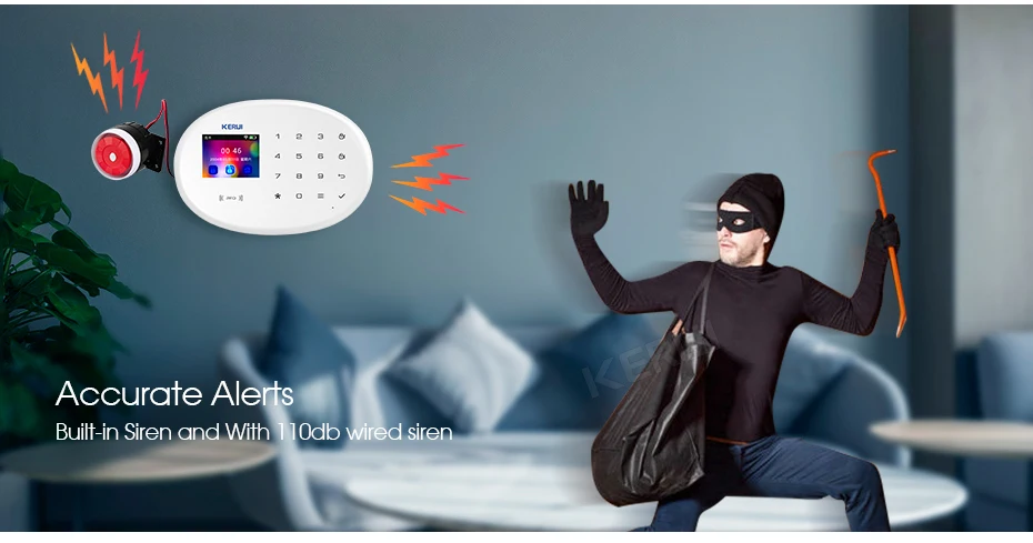 KERUI W204 4G WIFI GSM Alarm System Touch Panel Home Security Tuya Smart RIFD APP Remote Control Burglar PIR Door Sensor Siren
