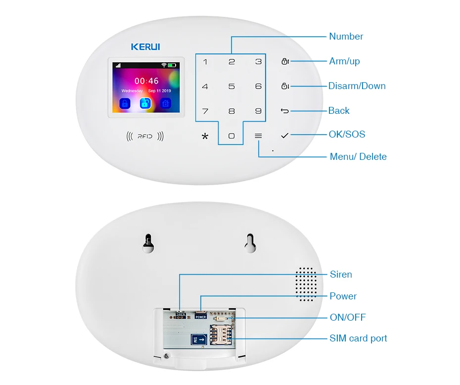 KERUI W204 4G WIFI GSM Alarm System Touch Panel Home Security Tuya Smart RIFD APP Remote Control Burglar PIR Door Sensor Siren