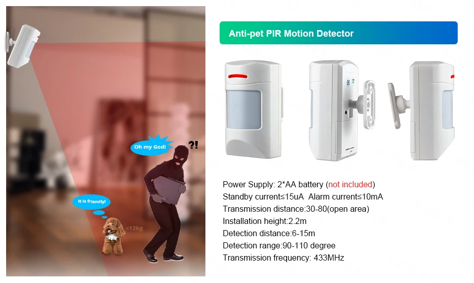 KERUI W204 4G WIFI GSM Alarm System Touch Panel Home Security Tuya Smart RIFD APP Remote Control Burglar PIR Door Sensor Siren