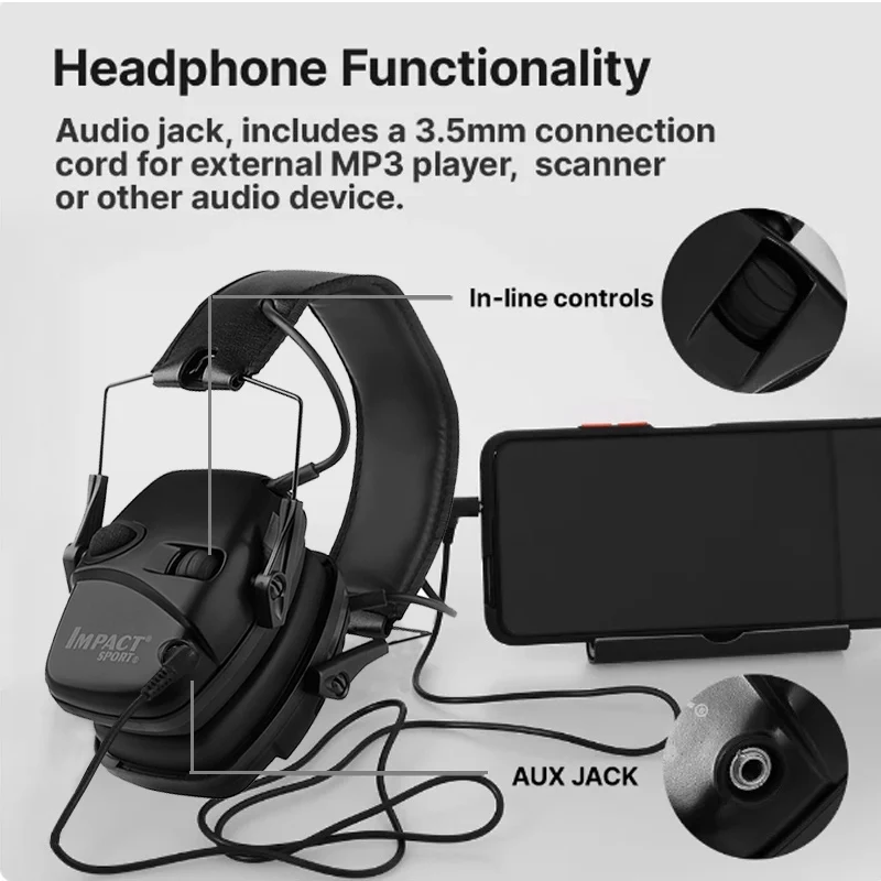 Electronic Damper Sports Shooting Earmuff Sports Shooting Impact Outdoor Anti-Noise Headset for Howard Leight Impact Sports