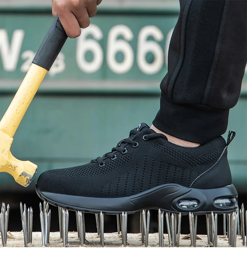 Steel Toe Safety Shoes Men Women Security Protection Work Shoes Lightweight Safety Boots Air Cushion Indestructible Shoes