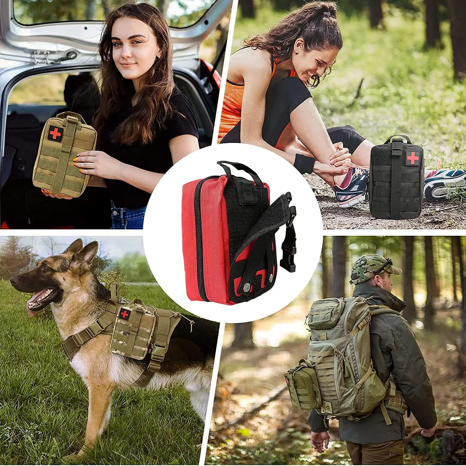 1pc EMT Pouch, Rip Away Molle Medical Pouches Tear-Away First Aid Kit Emergency Survival Bag for Travel Outdoor Hiking