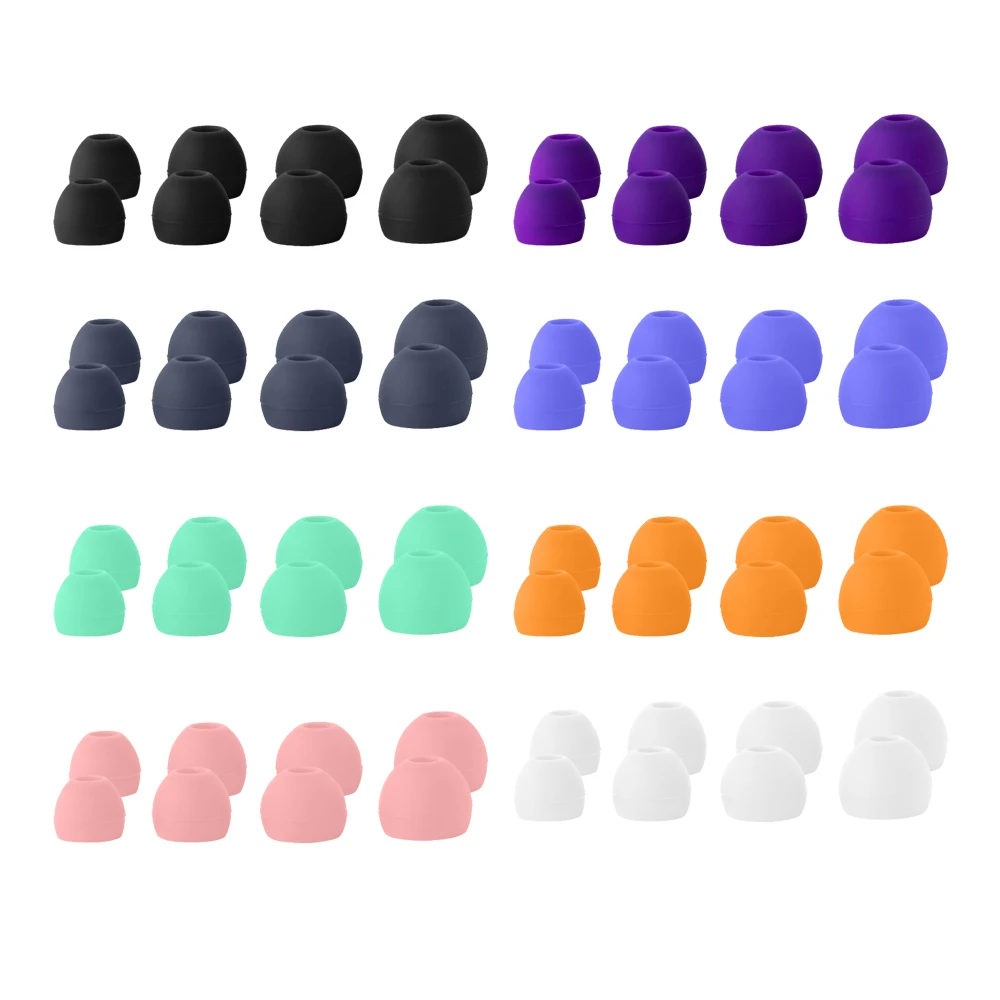HUAK 4 Pairs Wired Earphone Noise Reduction Silicone Replacement Ear Plugs Soft Earbuds Cap in Ear Headphone Eartip L M S XS
