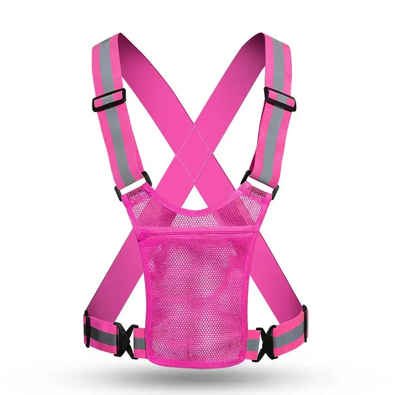 4 Colors Unisex Light High Visibility Safety Vest With Storage Bag Night Construction Cycling Traffic Coat Running Working