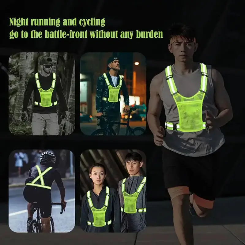 4 Colors Unisex Light High Visibility Safety Vest With Storage Bag Night Construction Cycling Traffic Coat Running Working