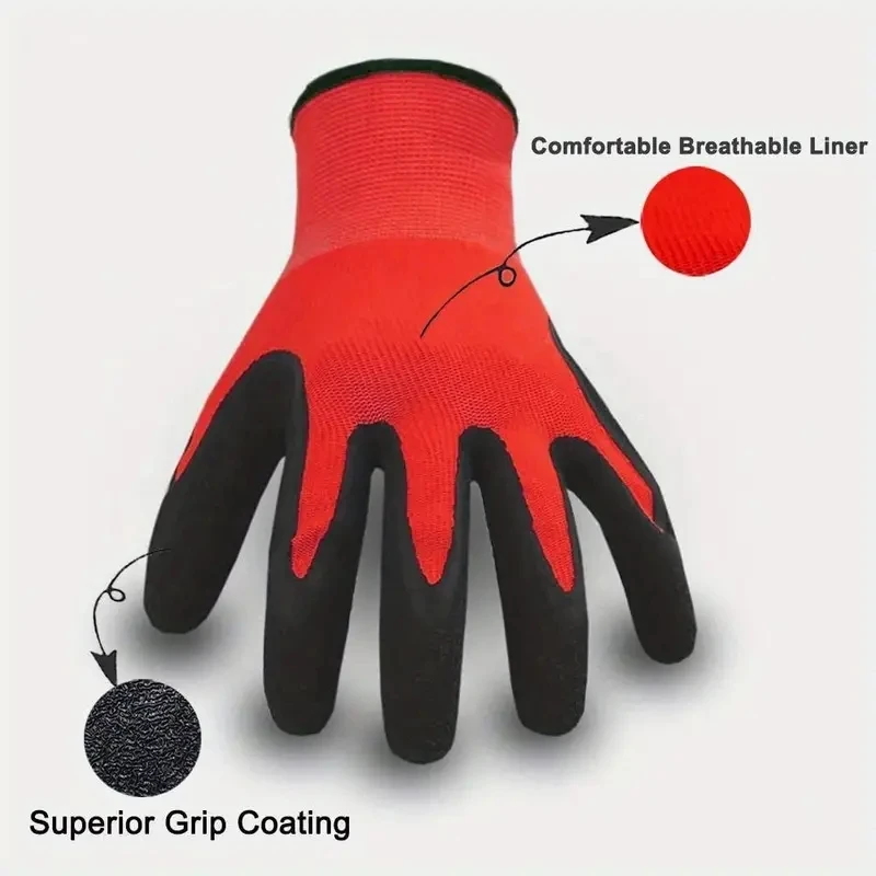 Crinkled Anti-Slip Gloves, Anti-Skid Labor Protection Gloves, Work Gloves. High Grip, Wear-Resistant & Anti-Slip