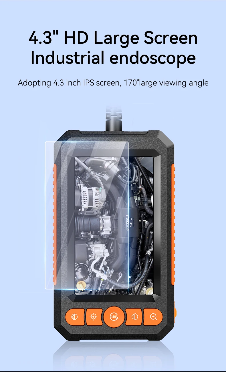 KERUI 10/20/30M Industrial Endoscope Camera 4.3 "Single Dual Lens HD 1080P Car Inspection Borescope IP67 Waterproof Sewer Camera