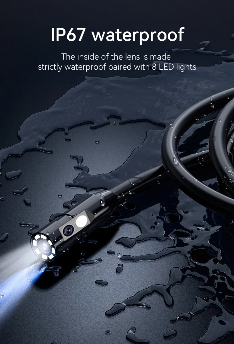 KERUI 10/20/30M Industrial Endoscope Camera 4.3 "Single Dual Lens HD 1080P Car Inspection Borescope IP67 Waterproof Sewer Camera