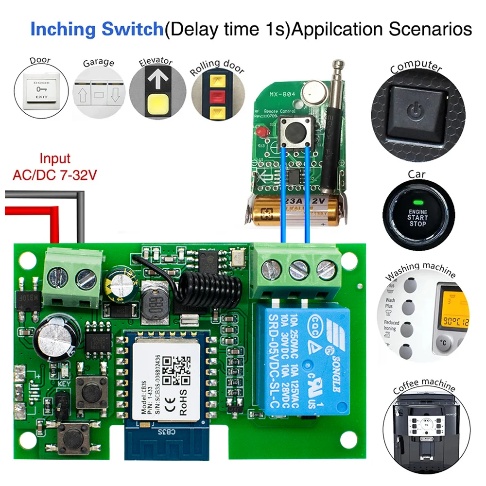 Tuya Smart Life App,WIFI Garage Door Opener Controller,Timer,Door Open/Close Monitor, Voice Control with Alexa/Google Assistant