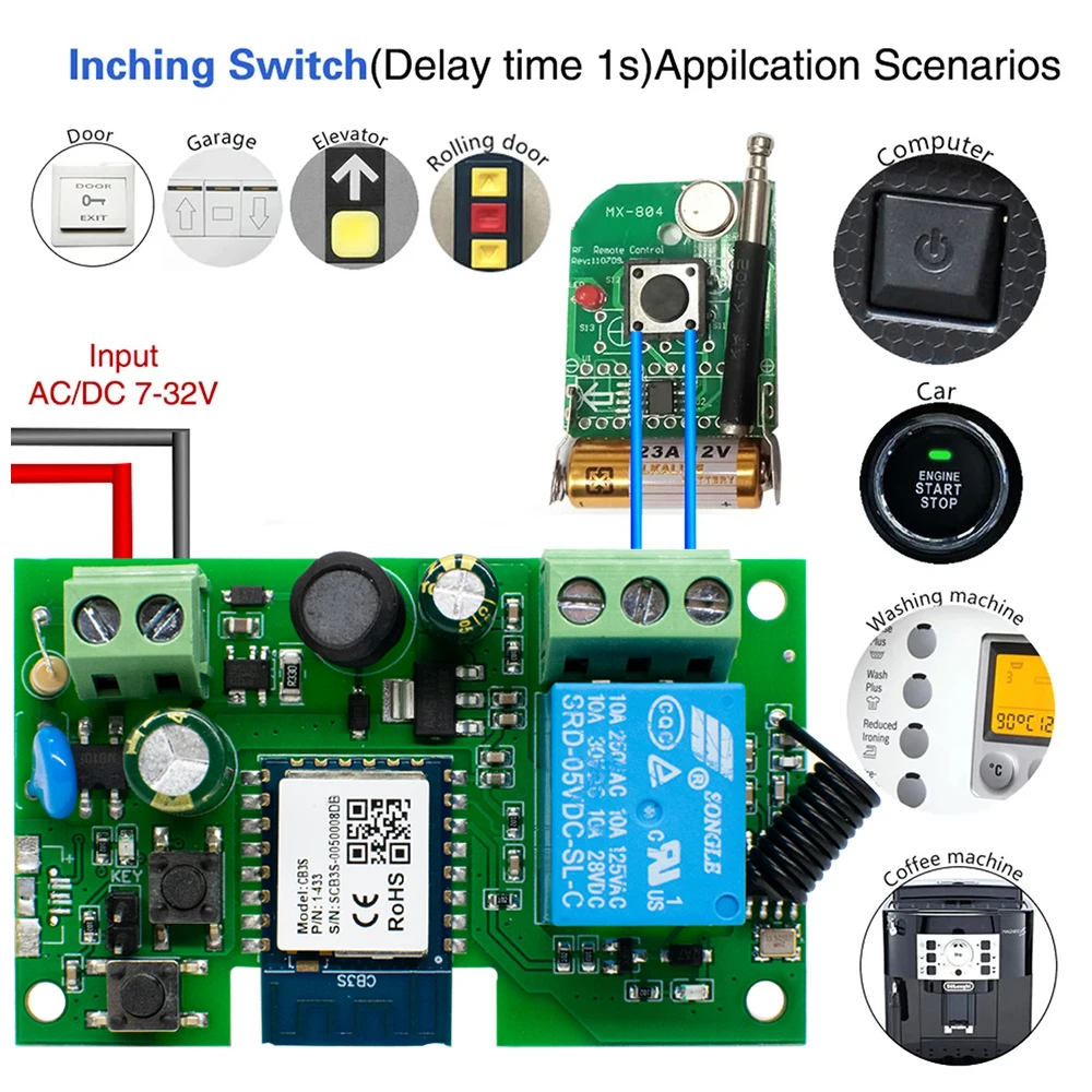 Tuya Smart Life App,WIFI Garage Door Opener Controller,Timer,Door Open/Close Monitor, Voice Control with Alexa/Google Assistant