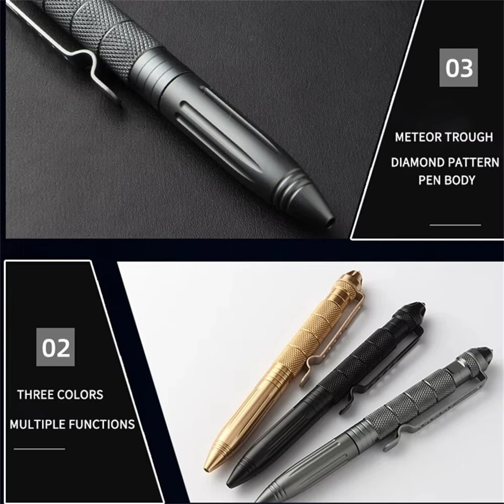BOOIU Tactical Pen Multifunction Aluminum Alloy Self Defence Tactical Pen Outdoor Security Survival Tools Glass Breaker Pen