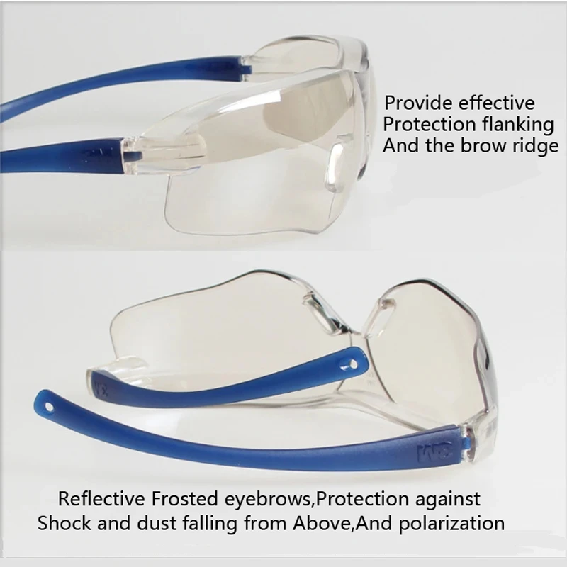 3M 10436 Safety Goggles Men Fashion Sunglasses Outdoor Work Sports Cycling Anti UV Shock Dust Resistantm UV Protection Glasses