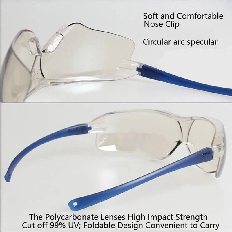 3M 10436 Safety Goggles Men Fashion Sunglasses Outdoor Work Sports Cycling Anti UV Shock Dust Resistantm UV Protection Glasses