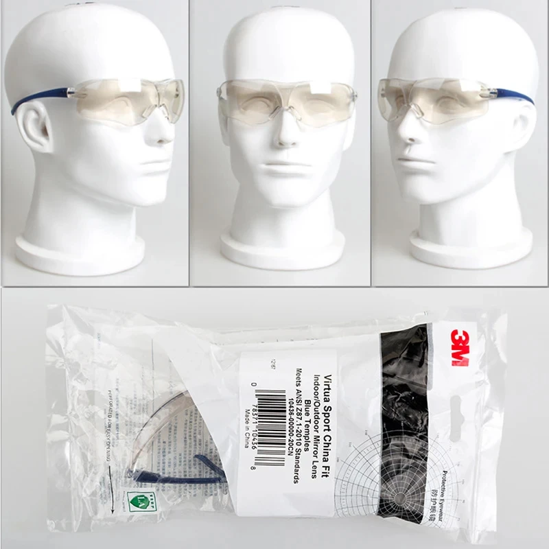 3M 10436 Safety Goggles Men Fashion Sunglasses Outdoor Work Sports Cycling Anti UV Shock Dust Resistantm UV Protection Glasses