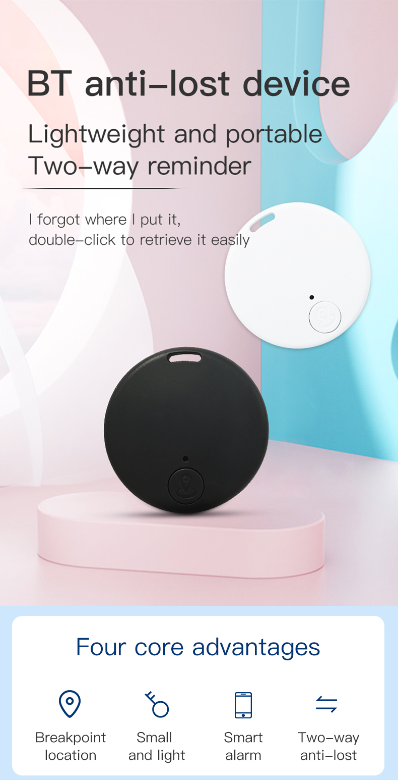 Bluetooth Compatible Tracker Keys Finder Item Locator for Keys Bags Pets Anti-lost Locator Tag Alarm Reminder For IOS Android