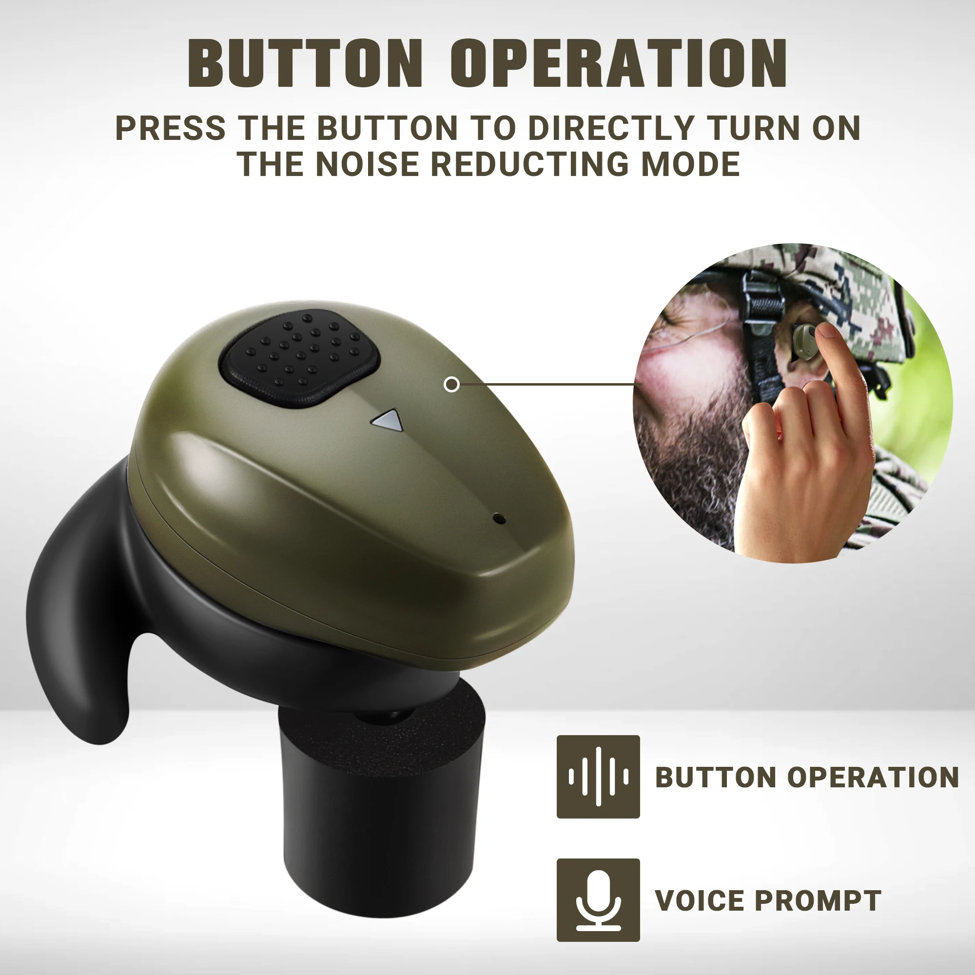 2024 YHKEMA Tactical EB10 Bluetooth Earplugs Noise Canceling Shooting Earplug Sound Pickup Headphone Noise Cancelling Headset