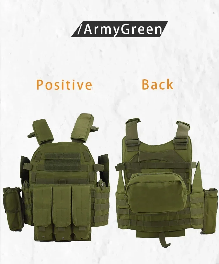 6094 Military Tactical Vest Body Armor Combat Army CS Gear Hunting Plate Carrier Airsoft Accessories Wargame Pouch Molle Vest