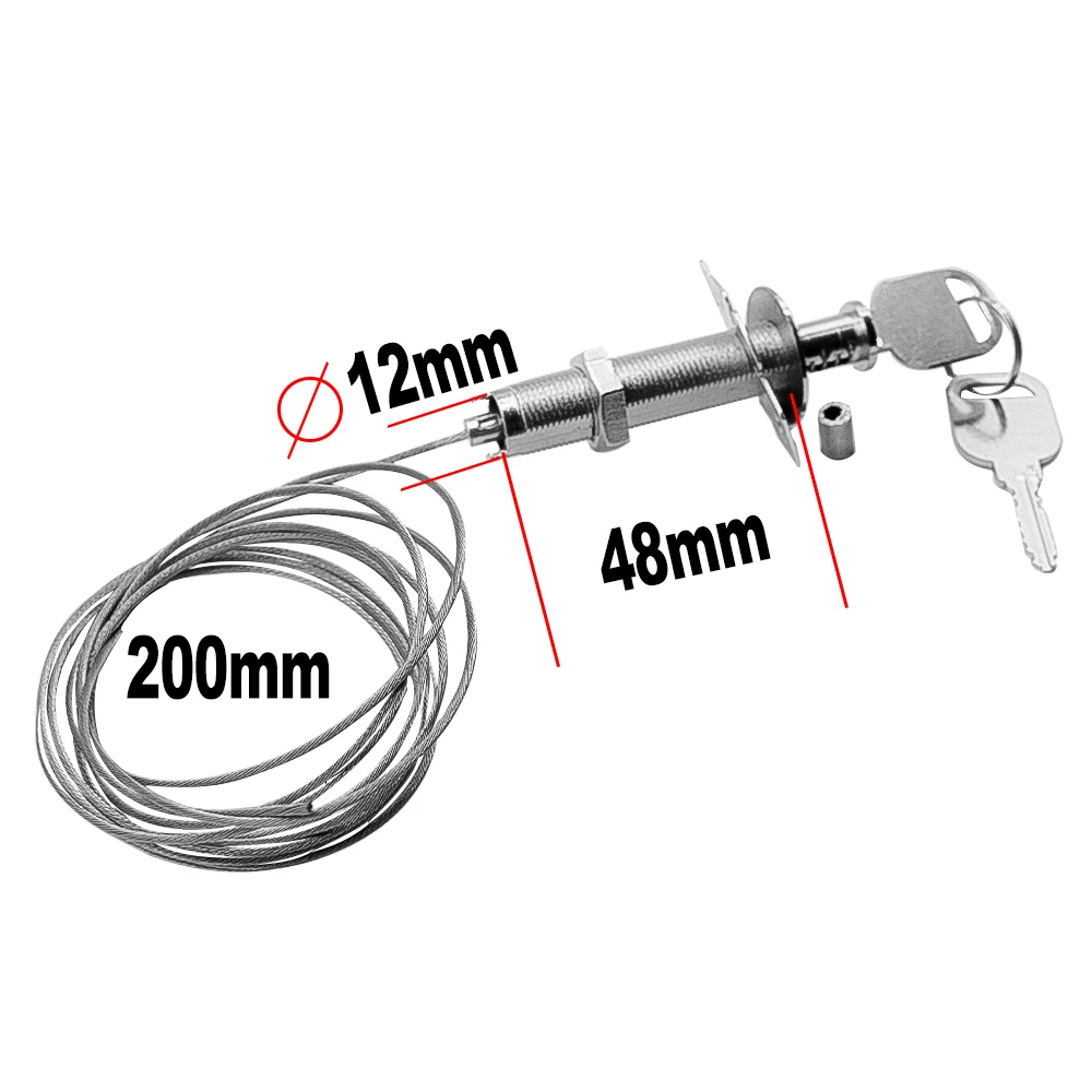 Garage Door Release Emergency Key Lock 1m 2m Cable Length for Sliding Flap Garage Easy to install