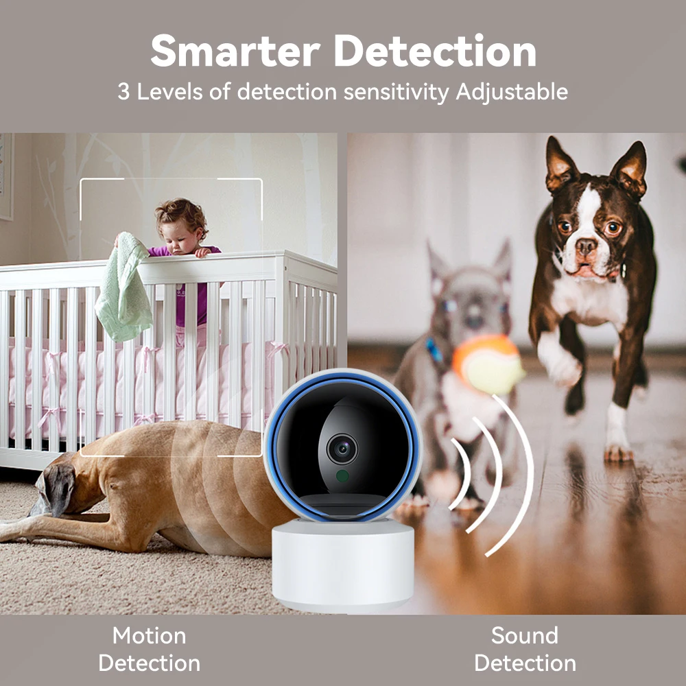 Tuya 5MP WiFi IP Camera Baby Monitor 360° PTZ Motion Detection 2 Way Audio Night Vision Supports TCP/IP/ONVIF Private Protocol