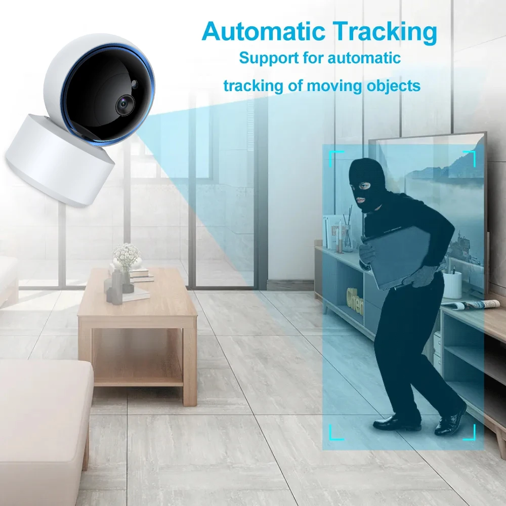 Tuya 5MP WiFi IP Camera Baby Monitor 360° PTZ Motion Detection 2 Way Audio Night Vision Supports TCP/IP/ONVIF Private Protocol