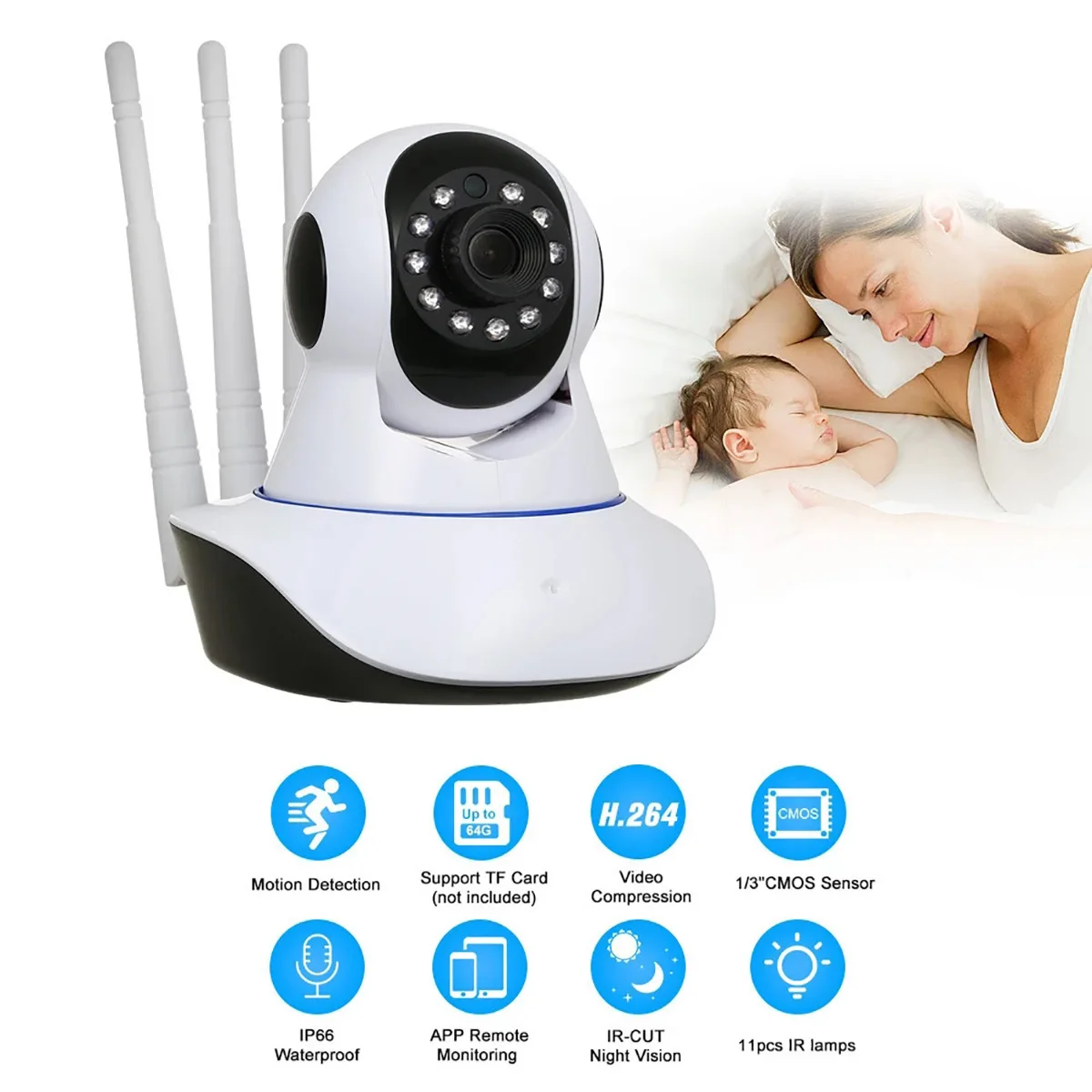 2MP 1080P Yoosee/V380/Carecam APP Wireless PTZ IP Dome Camera AI Humanoid Motion Detection Home Security Baby Monitor