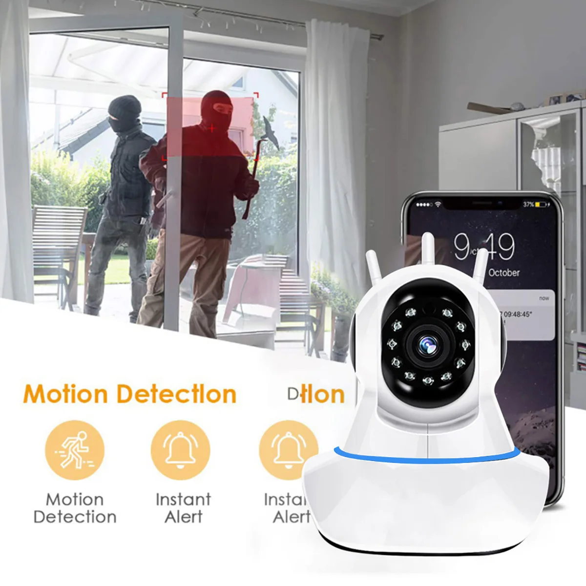 2MP 1080P Yoosee/V380/Carecam APP Wireless PTZ IP Dome Camera AI Humanoid Motion Detection Home Security Baby Monitor