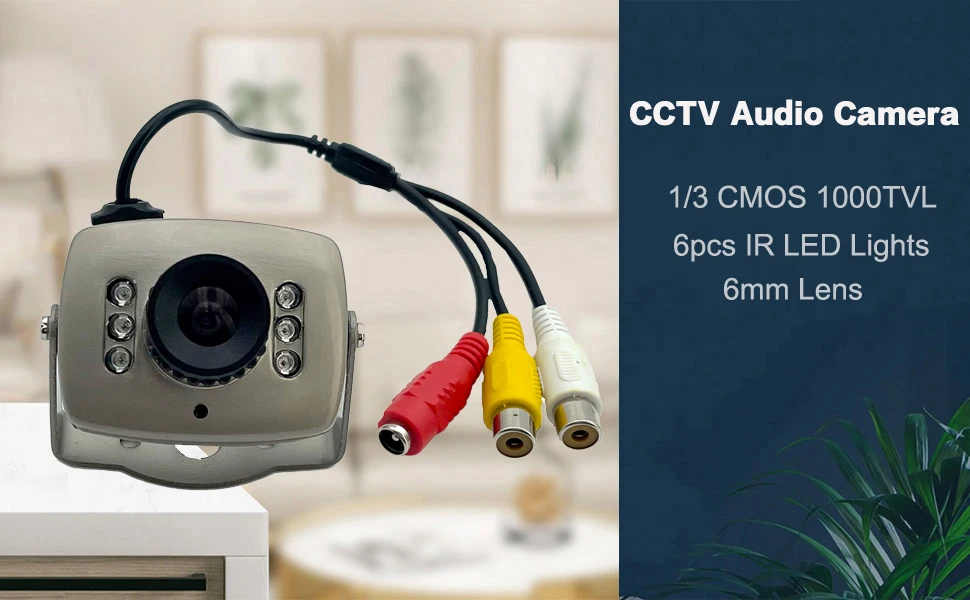 Uvusee CCTV 1/3 CMOS 1000TVL 960H 6pcs Day/night IR LED 6mm Security Camera D/N Mini Surveillance Camera