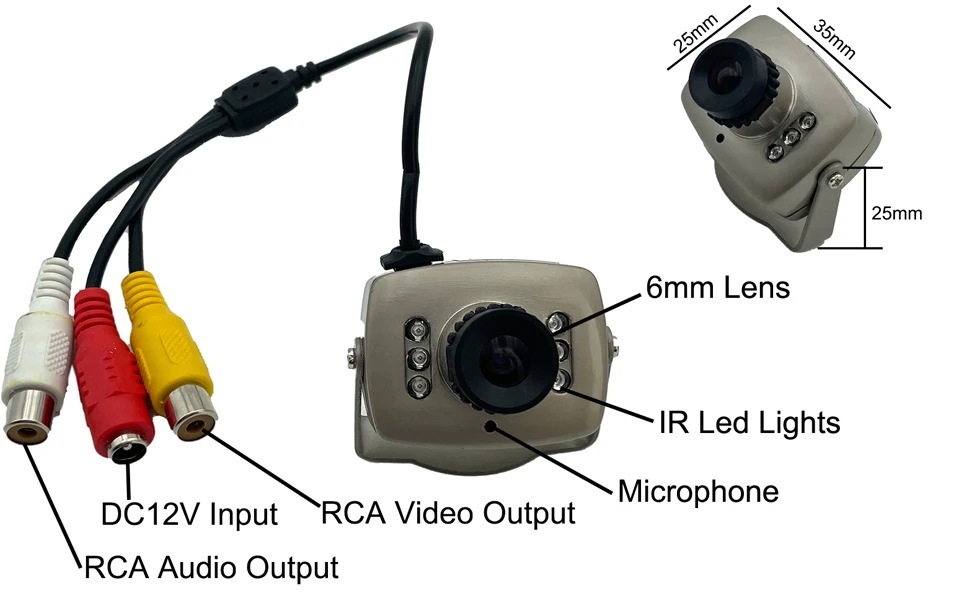 Uvusee CCTV 1/3 CMOS 1000TVL 960H 6pcs Day/night IR LED 6mm Security Camera D/N Mini Surveillance Camera