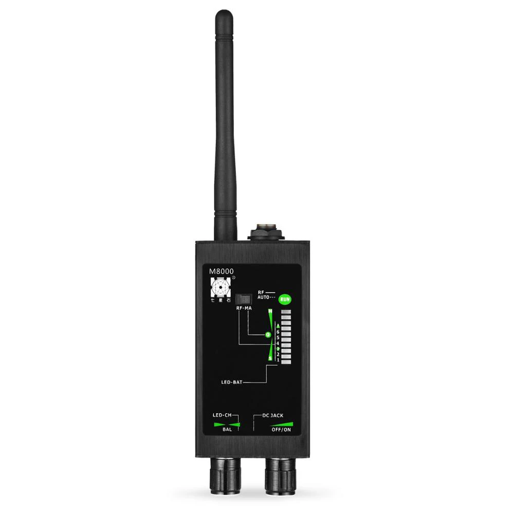 M8000 Radio Anti-Spy Detector GSM RF Signal Auto Tracker Detectors GPS Tracker Finder Bug with Long Magnetic LED Antenna