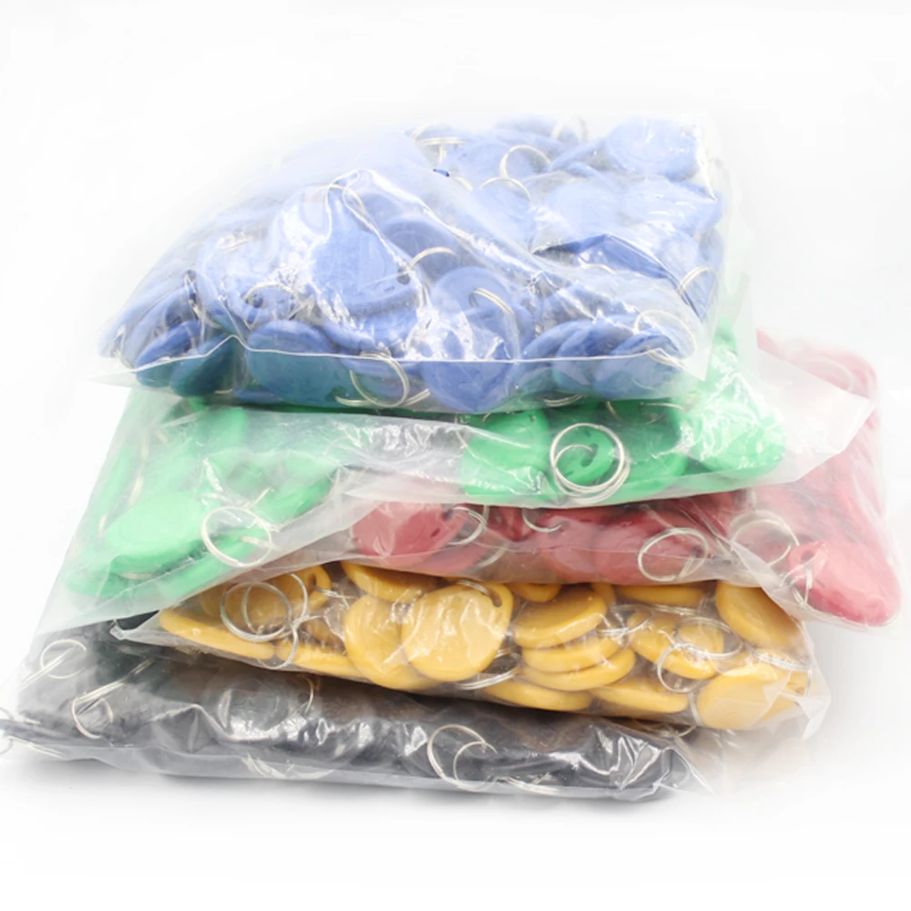 100pcs/lot 125khz RFID Keychain NO3 Size Card Tag ID Keyfob TK4100 Door Entry Access Control EM KeyChain Token