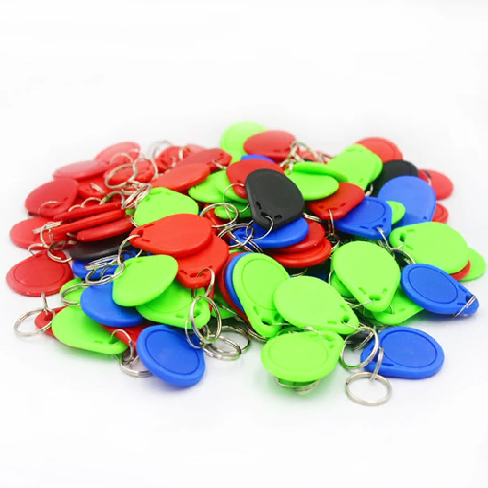 100pcs/lot 125khz RFID Keychain NO3 Size Card Tag ID Keyfob TK4100 Door Entry Access Control EM KeyChain Token
