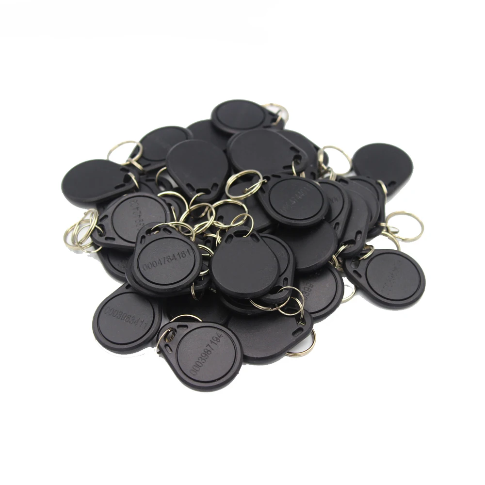 100pcs/lot 125khz RFID Keychain NO3 Size Card Tag ID Keyfob TK4100 Door Entry Access Control EM KeyChain Token