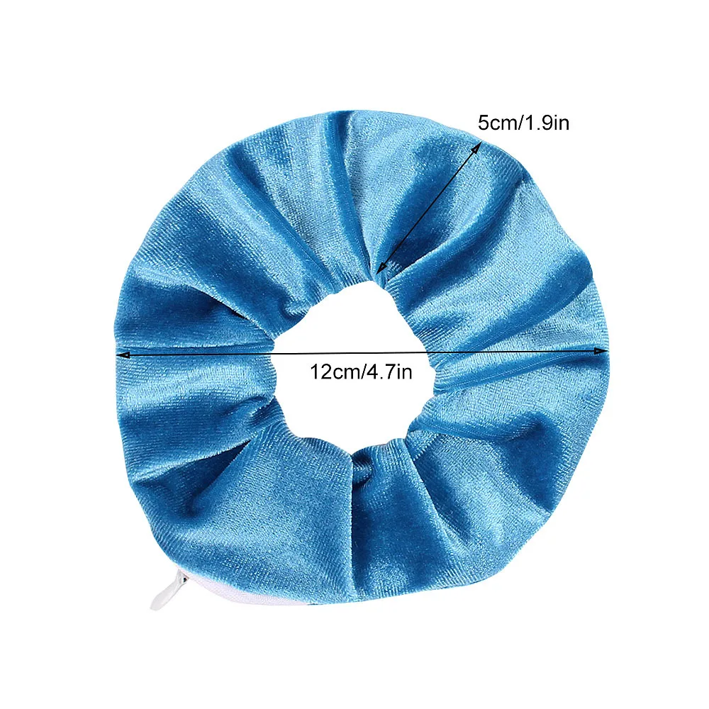 Portable Sight Secret Hair Tie Hidden Safe Storage Case Hair Scrunchie With Zipper Hide Key Cash jewelry For Travel Outdoor