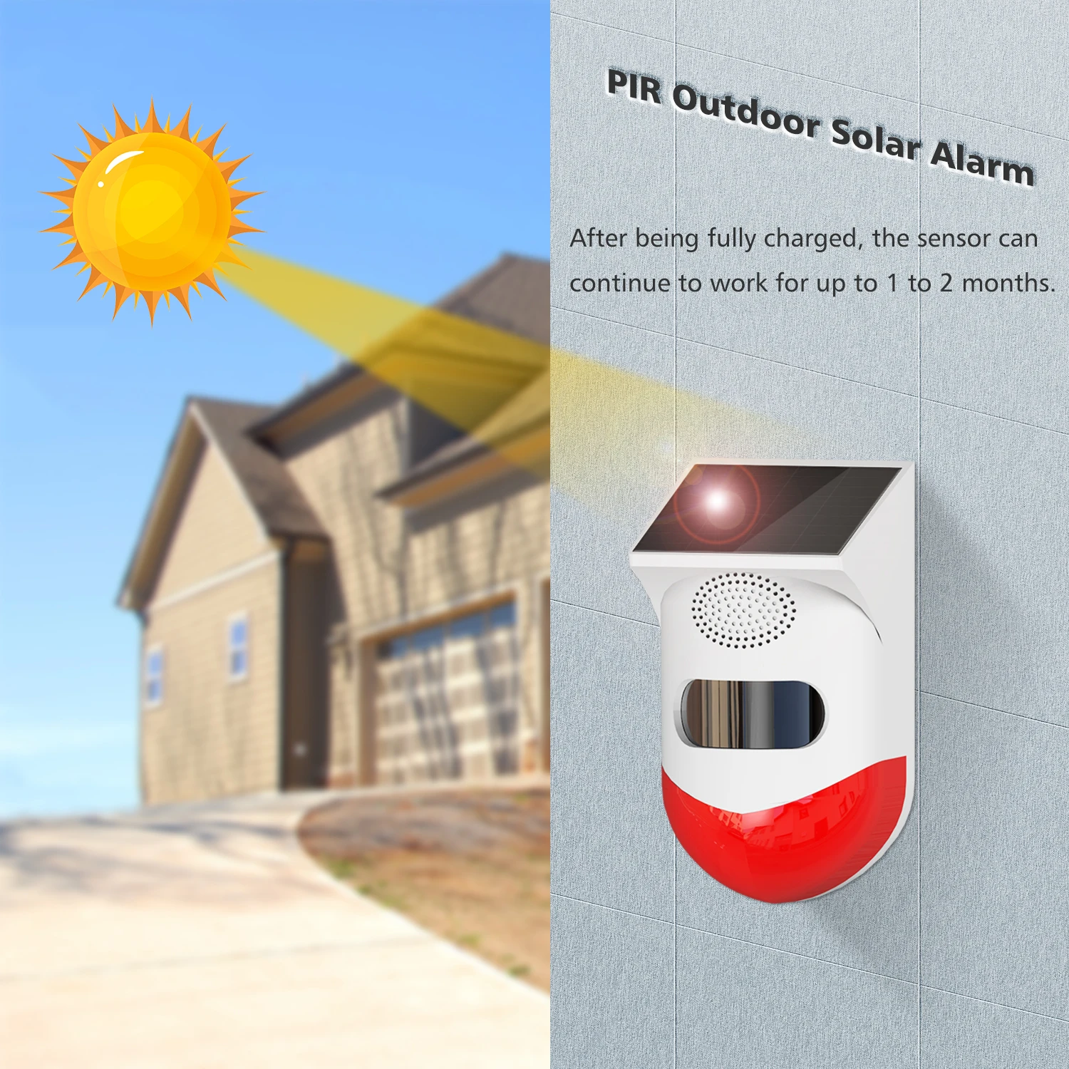 Independent Outdoor Solar Infrared Alarm 120dB Wireless Anti-theft Waterproof Animal Drive Outdoor Sound And Light Alarm Signal