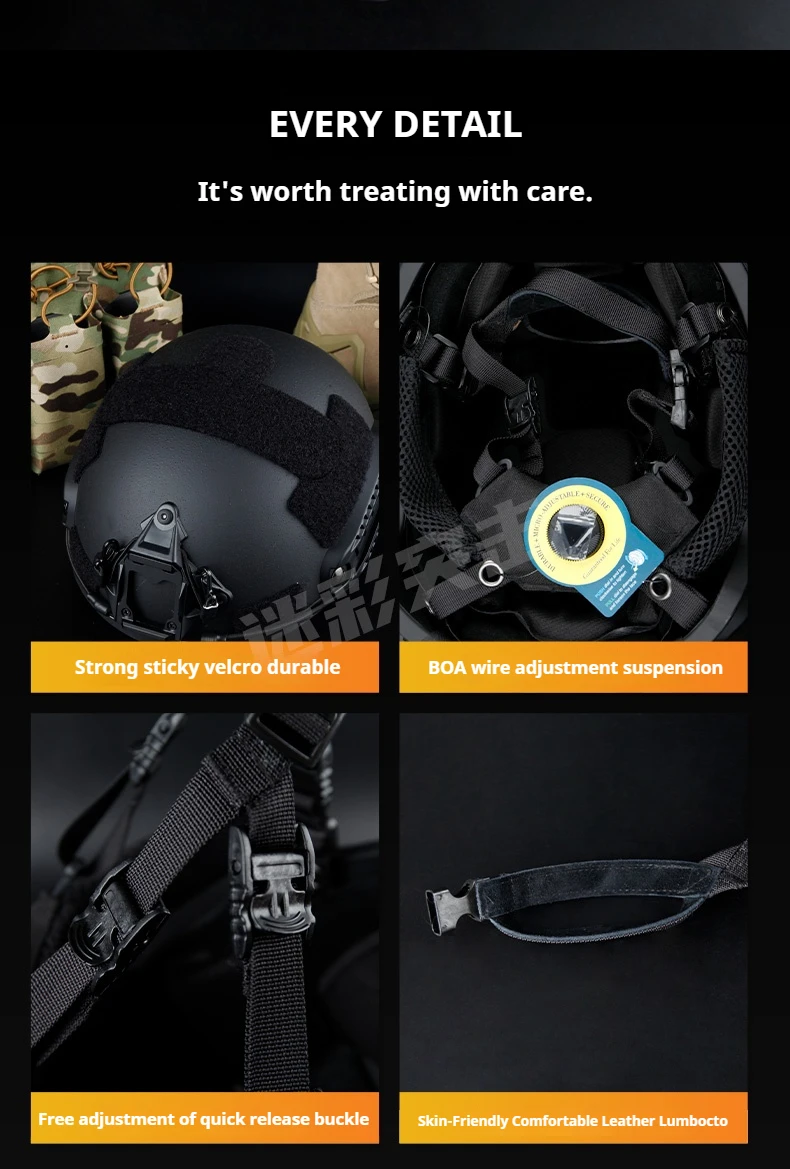 Quick MH Tactical Helmet 1.5kg Fiberglass Wendy's Suspension Pad Helmet Outdoor Activity Protection Training Safety Riot Helmet