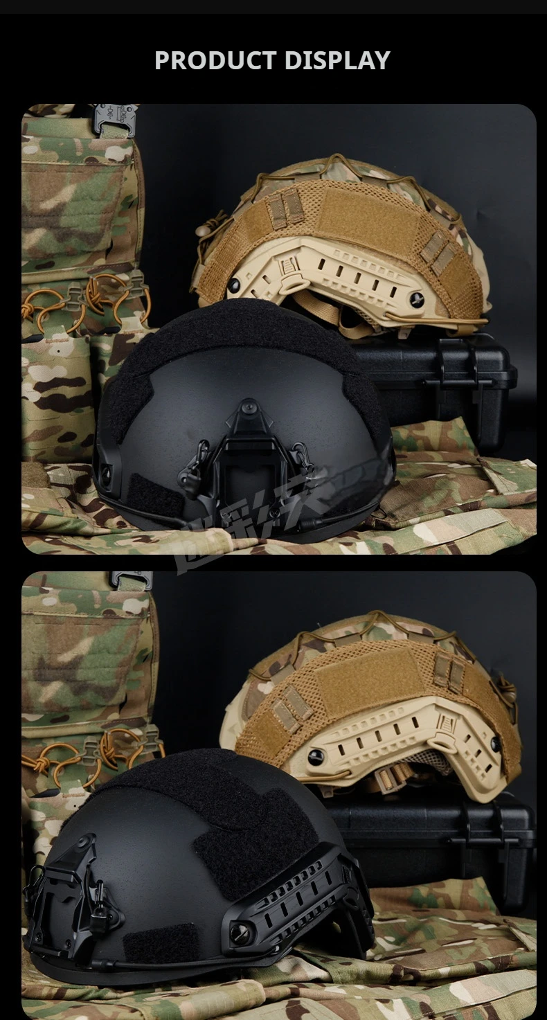 Quick MH Tactical Helmet 1.5kg Fiberglass Wendy's Suspension Pad Helmet Outdoor Activity Protection Training Safety Riot Helmet