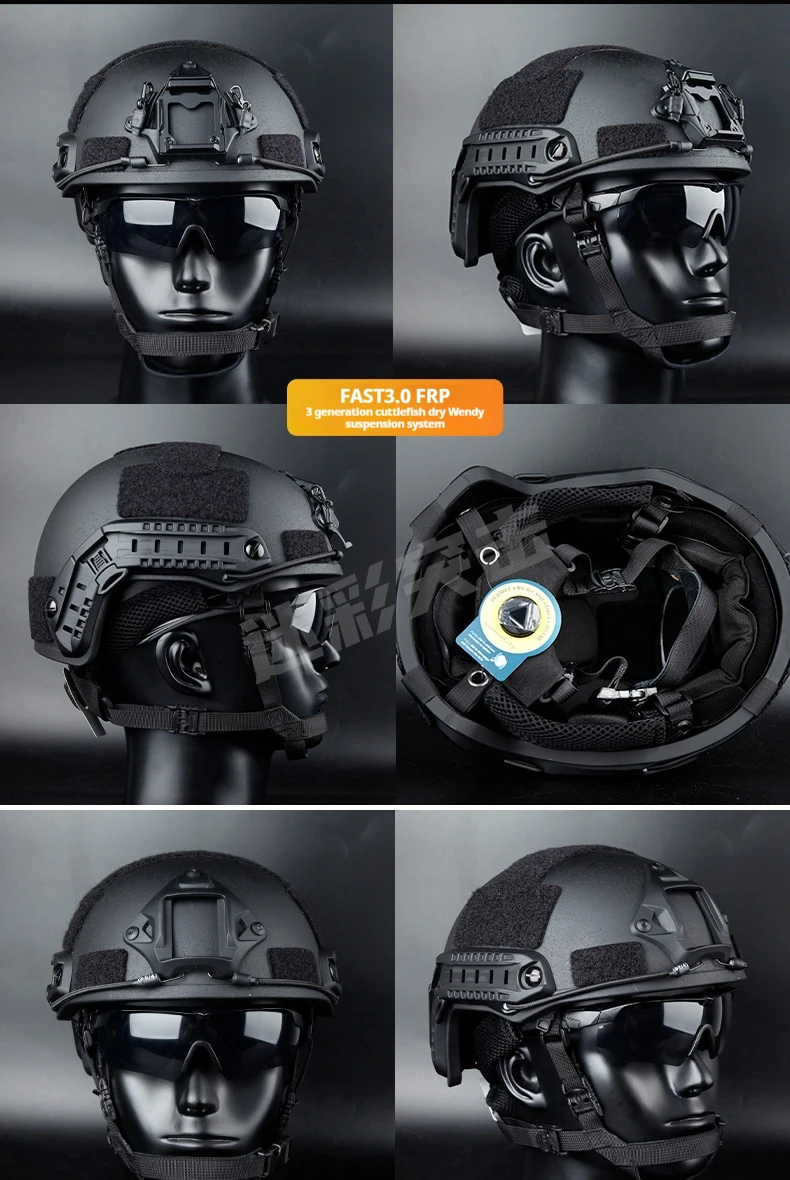 Quick MH Tactical Helmet 1.5kg Fiberglass Wendy's Suspension Pad Helmet Outdoor Activity Protection Training Safety Riot Helmet