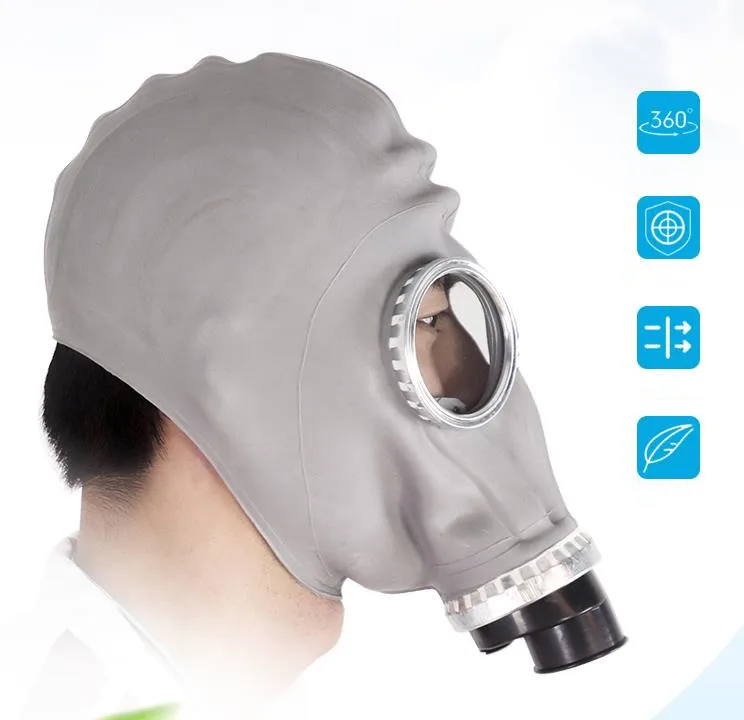 2 in 1 Chemical Gas Mask Respirator Classic Style Rubber Material Full Face Protection Industrial Spray Paint Respirator