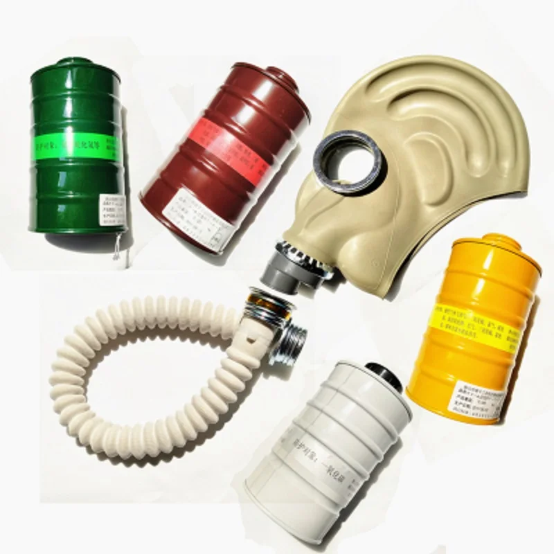 2 in 1 Chemical Gas Mask Respirator Classic Style Rubber Material Full Face Protection Industrial Spray Paint Respirator