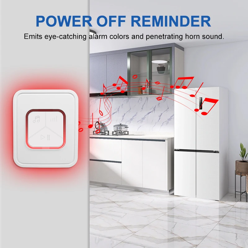 1PC Power Failure Alarm, Circuit Failed Selector Alerter, Smart Power Outage Reminder for Freezer in Garage, Monitor Power Cut
