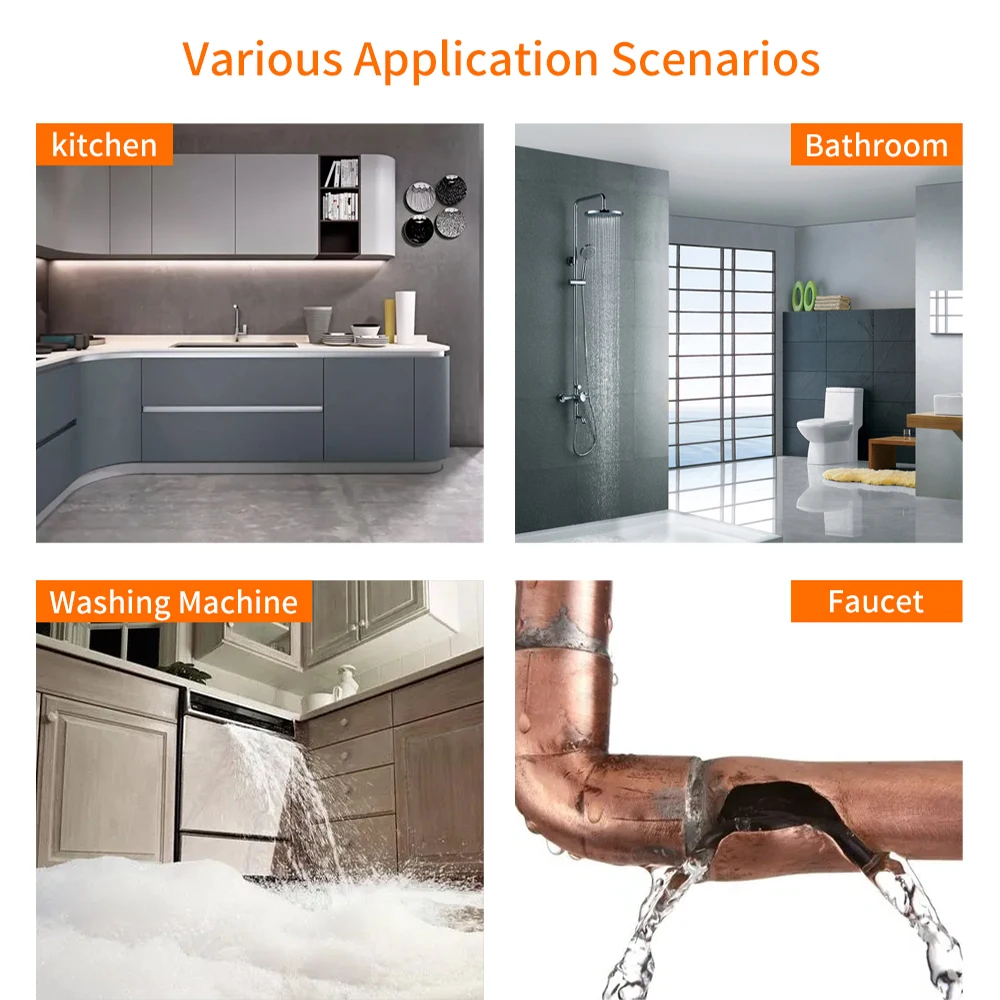 Staniot Smart Water Leakage Detector Compatible With Home Security Alarm System Support Low Battery Alarm Flood Sensor