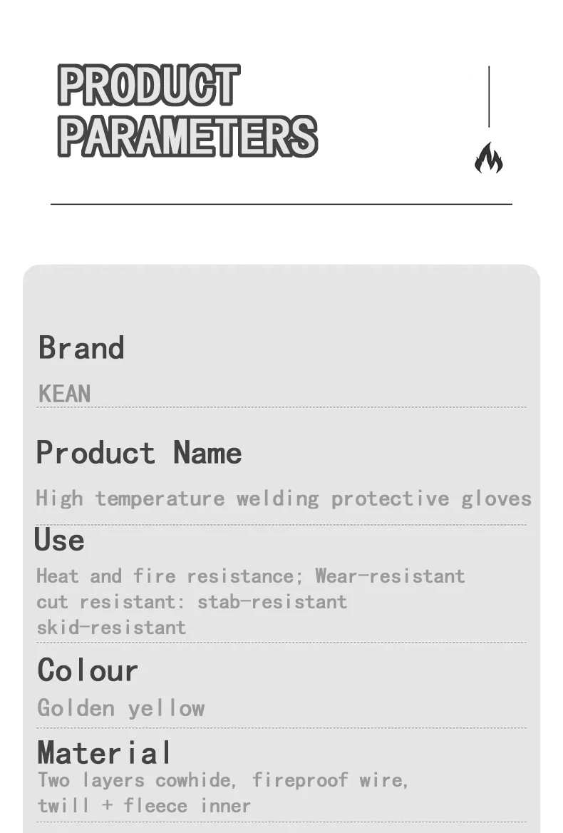 Leather Flame Retardant Gloves,방염장갑,Welding Gloves Heat Insulation Anti-cut Woodstove Fireplace Barbecue Baking Camping 용접