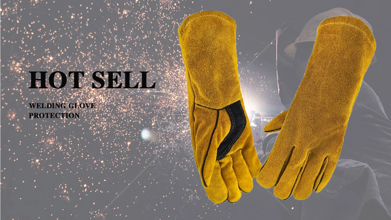 Leather Flame Retardant Gloves,방염장갑,Welding Gloves Heat Insulation Anti-cut Woodstove Fireplace Barbecue Baking Camping 용접