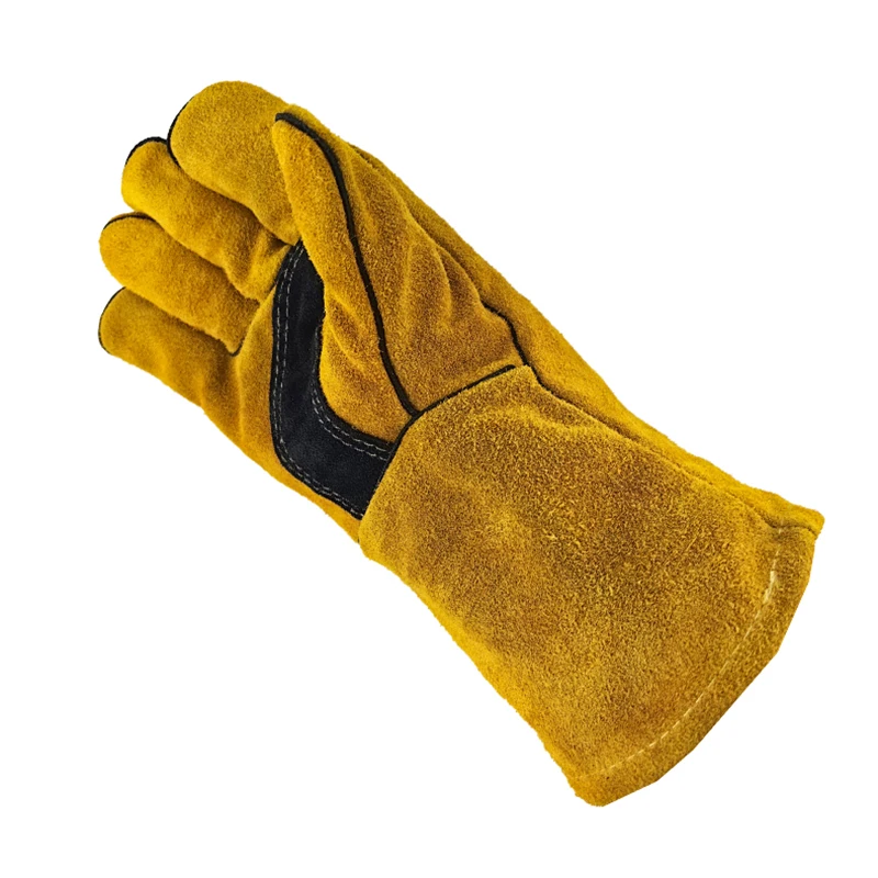 Leather Flame Retardant Gloves,방염장갑,Welding Gloves Heat Insulation Anti-cut Woodstove Fireplace Barbecue Baking Camping 용접