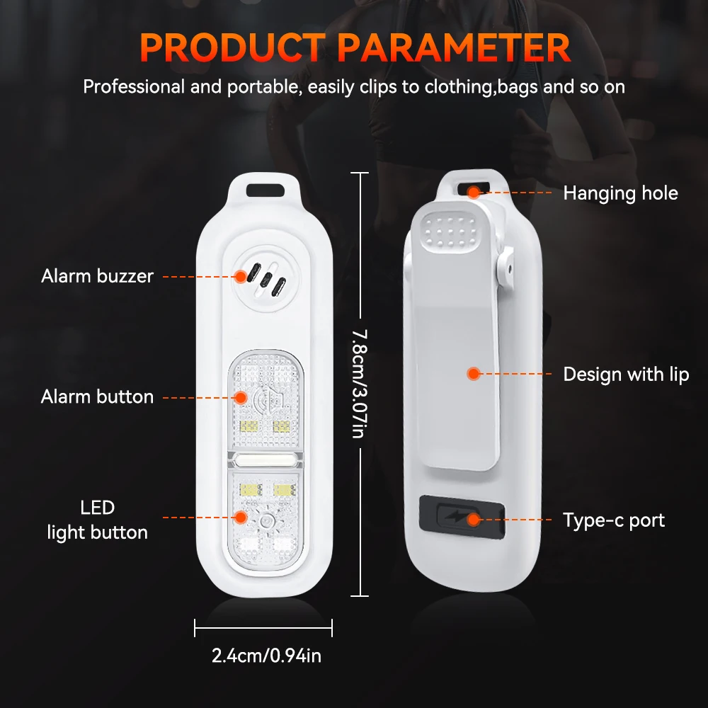 Hollarm Personal Safety Alarm Keychain 130dB for Women USB Rechargeable Protection Emergency LED Light Alarm for night running