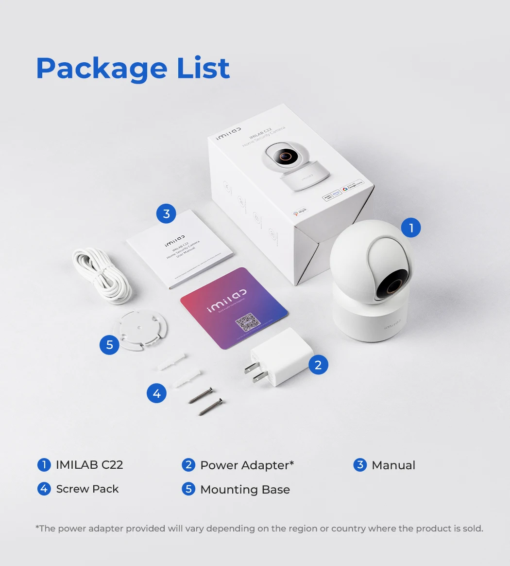 IMILAB Baby Monitor Indoor Security Camera with AI Detection Night Vision 2-Way Audio 360° PTZ Compatible with Xiaomi Home App