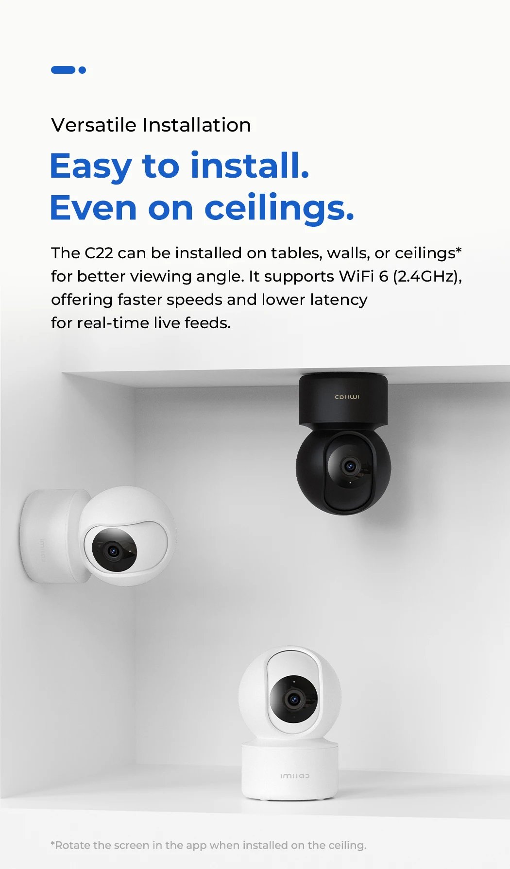 IMILAB Baby Monitor Indoor Security Camera with AI Detection Night Vision 2-Way Audio 360° PTZ Compatible with Xiaomi Home App