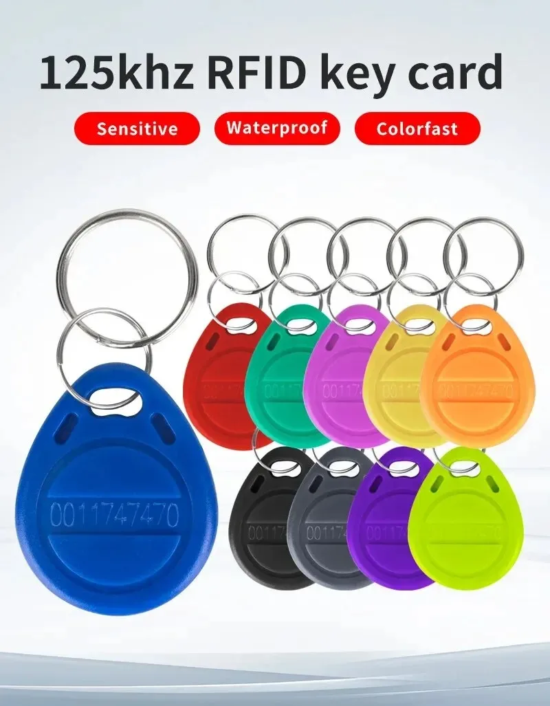 10/20pcs 125KHz Read-Only RFID TK4100 EM4100 Proximity Keyfobs Smart Secure Door Entry Access Control ID Keychain Token Tag